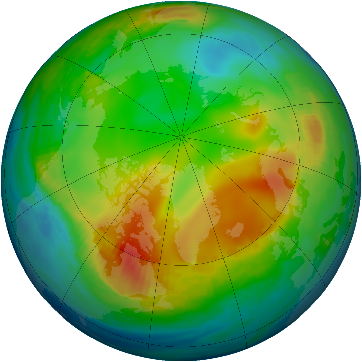 Arctic ozone map for 09 December 1979